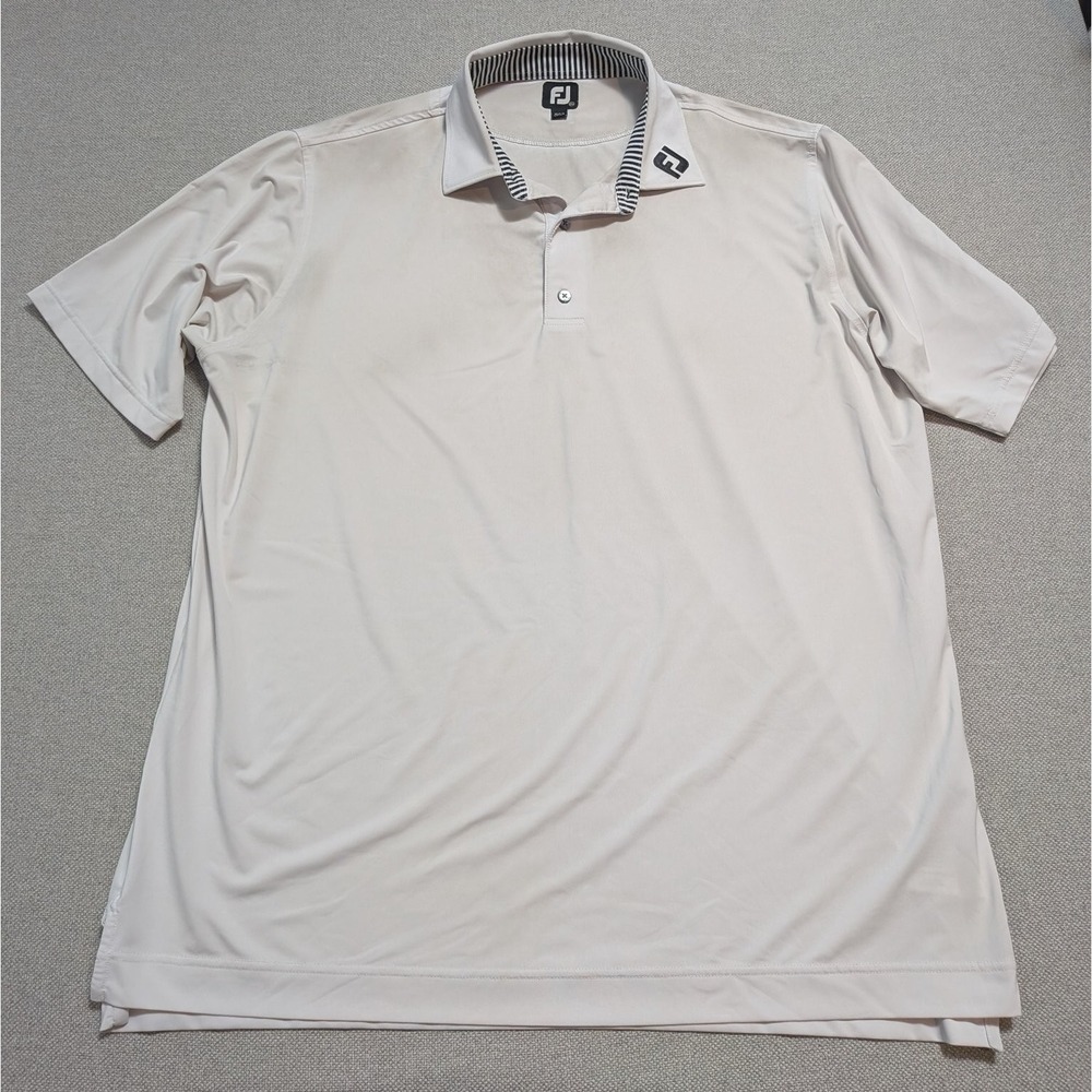FootJoy Polo Shirt Men's 2XL White Performance Stretch Golf